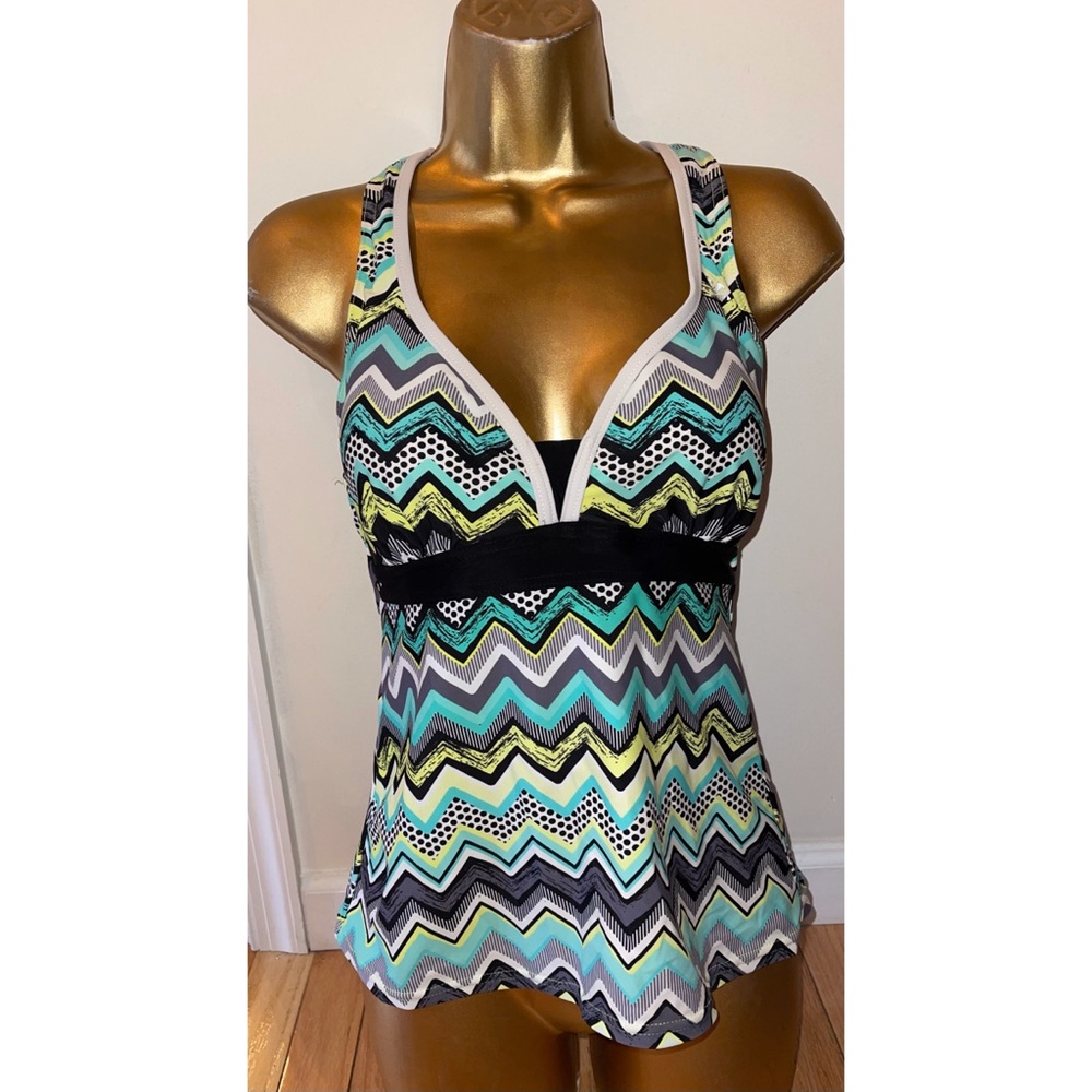ZeroXposur Racerback Padded Black Tankini Swim 10
